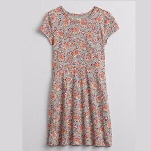 NEW Gap Kids Toddler Flower Print Cotton Casual Short Sleeve Skater Twirl Dress